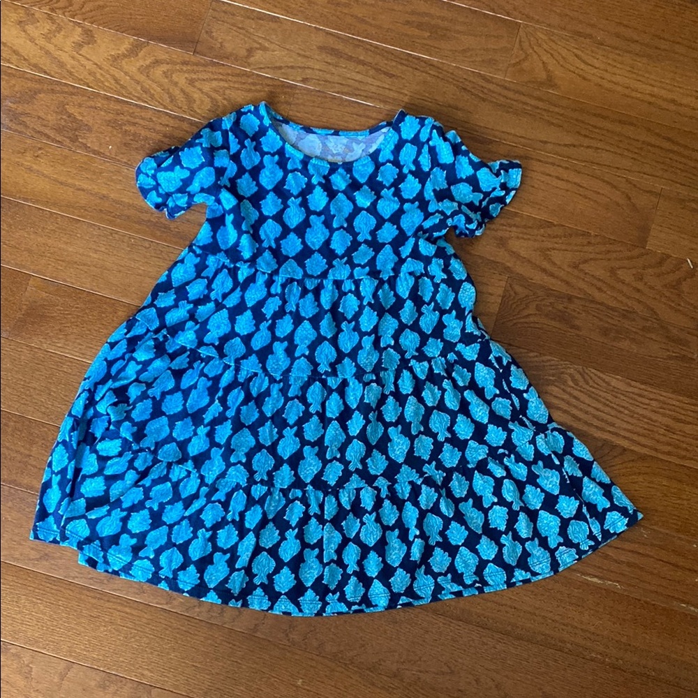 Blue Patterned Kids Dress